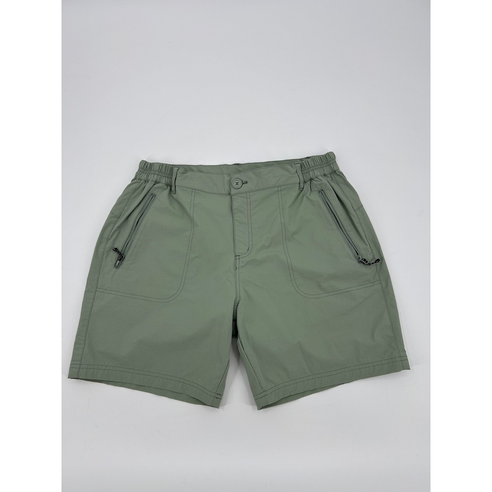 Outdoor Sports Womens Sage Green Hiking Shorts Size L Zipper Pockets Lightweight